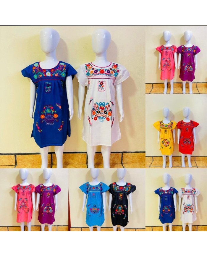 Girls Kids Embroidery Mexican Dress