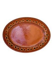 Traditional Oval Plate Clay Decoration