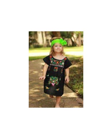 Girls Kids Embroidery Mexican Dress