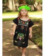 Girls Kids Embroidery Mexican Dress