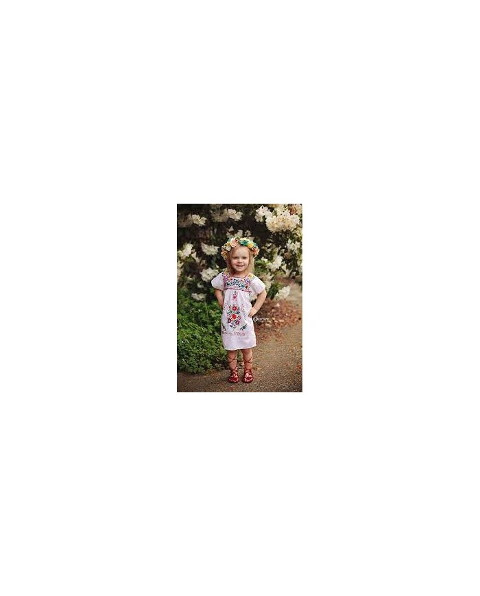 Girls Kids Embroidery Mexican Dress
