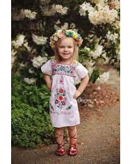 Girls Kids Embroidery Mexican Dress