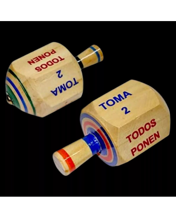 Wooden XL Spin Didactic Mexican Toy "Pirinola"