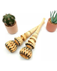 Wooden Hand Carved Wisk Cocoa Mixer Molinillo
