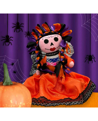 Day of Dead Traditional Mexican Doll Toy " Lele"