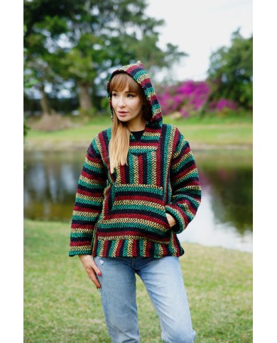 Adult Baja Hoodies Surf Rug Drug Hoodie Poncho