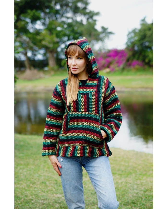 Adult Baja Hoodies Surf Rug Drug Hoodie Poncho