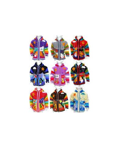 Kids Peruvian Hoodies Rug Poncho