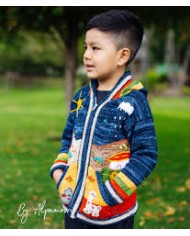 Kids Peruvian Hoodies Rug Poncho