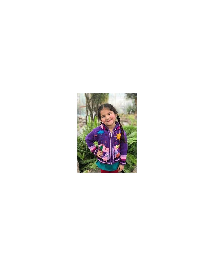 Kids Peruvian Hoodies Rug Poncho